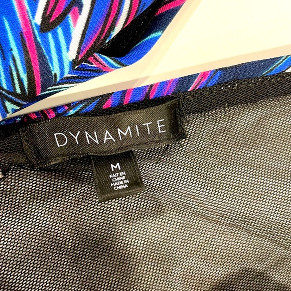 Floral, colourful peplum shirt - size Medium - Dynamite - Picture 2 of 3